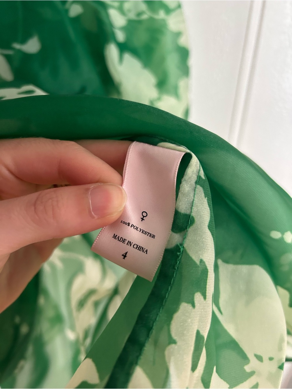 Selkie The summer field cotton candy blouse Size 4 green organza - Picture 6 of 10